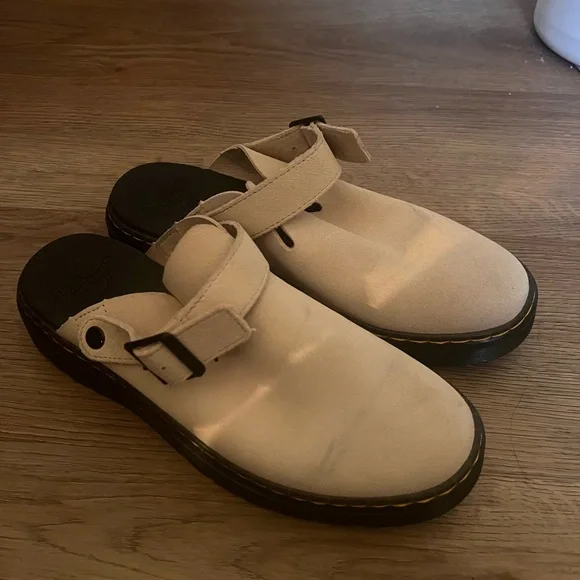 Dr. Martens Beige Suede Buckle Clog - Picture 4 of 4